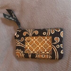 Vera Bradley Black and Gold Floral Wallet